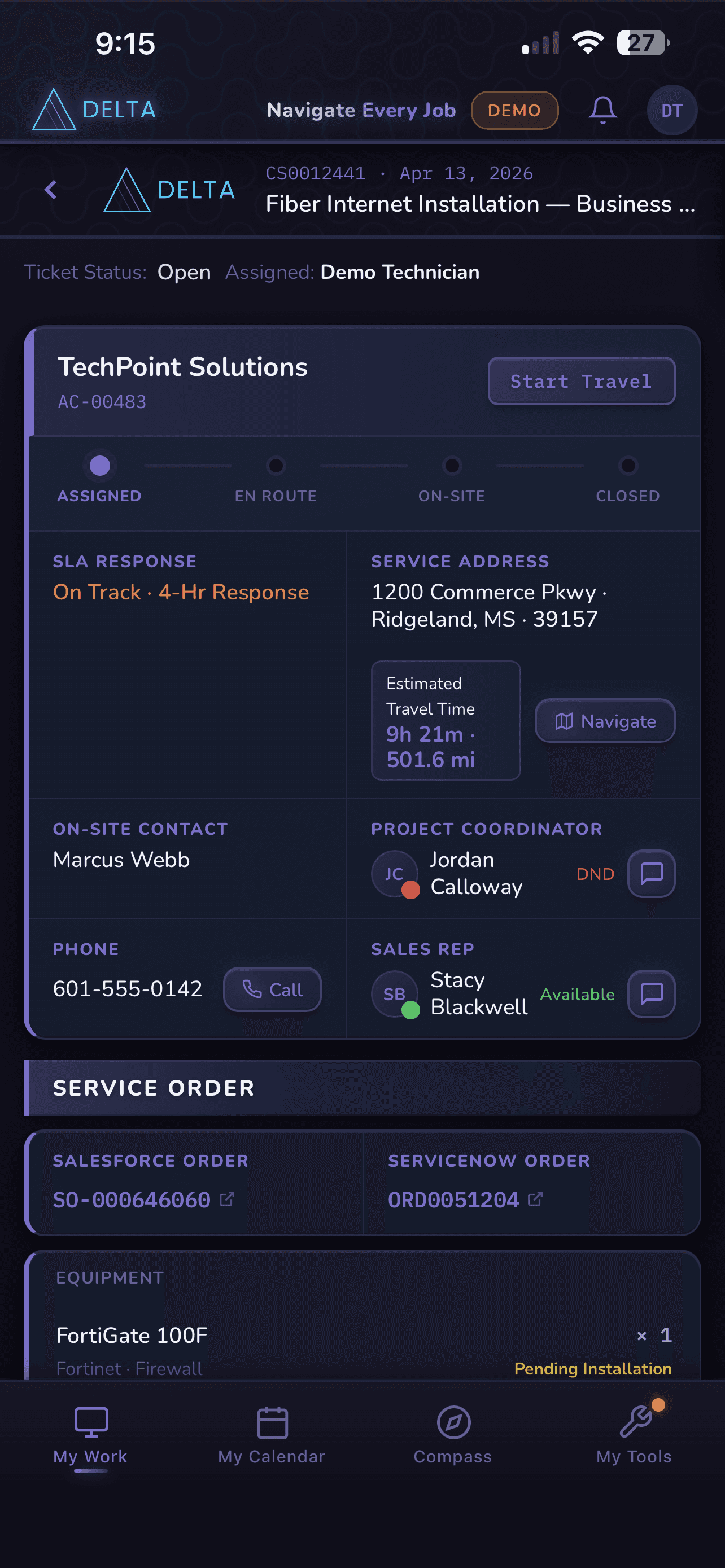 Delta app — ticket dashboard